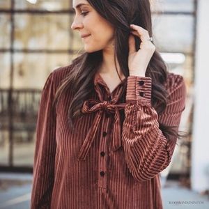 POL Velvet/Corduroy Button Dress